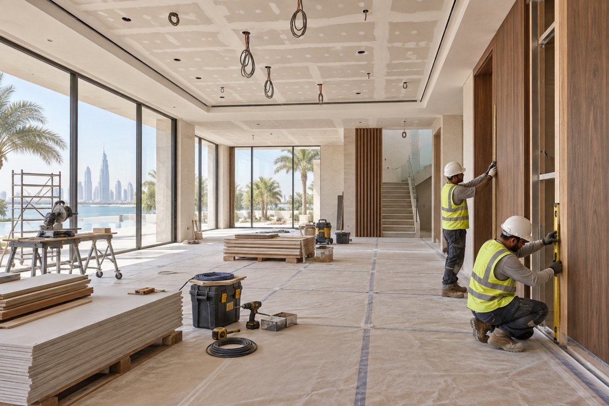 Interior fit-out and ceiling installation